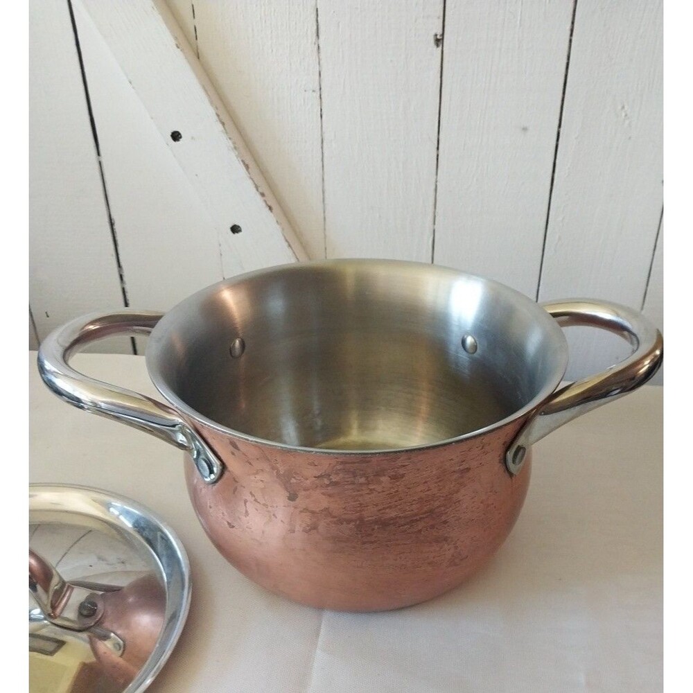 La Sera Cookware Copper Kettle/Pot Collection De Luxe Copper Triply w/Lid - Picture 6 of 15